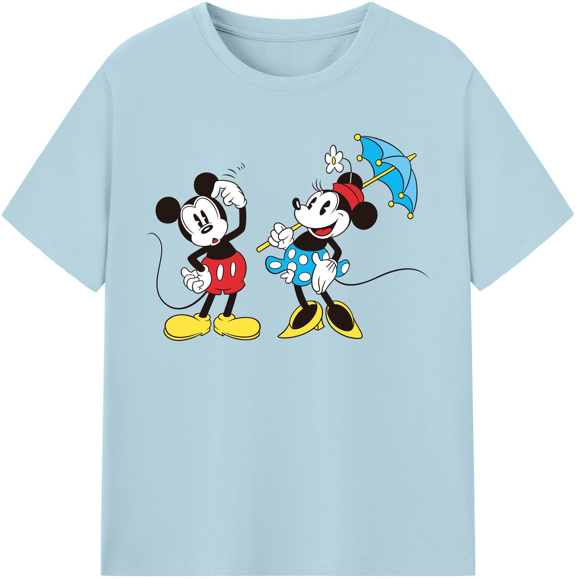 （画像用） ミッキーマウス Mickey Mouse 綿100％半袖Tシャツ（フロントプリント）